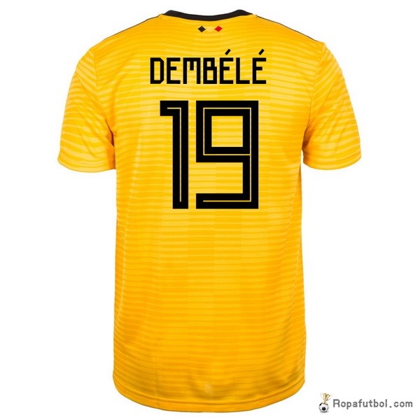 Camiseta Belgica Replica Segunda Ropa Dembélé 2018 Amarillo